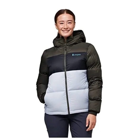 Cotopaxi Solazo Sky and Navy Hooded Down Jacket - Picture 6 of 8